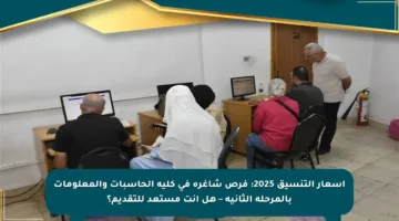 أسعار التنسيق 2025: فرص شاغرة في كلية الحاسبات والمعلومات بالمرحلة الثانية – هل أنت مستعد للتقديم؟